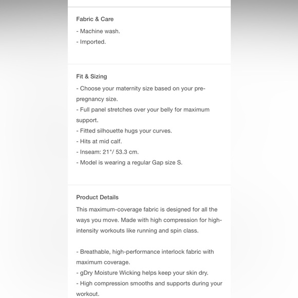 Gap maternity athletic blackout leggings-cropped - Picture 8 of 8